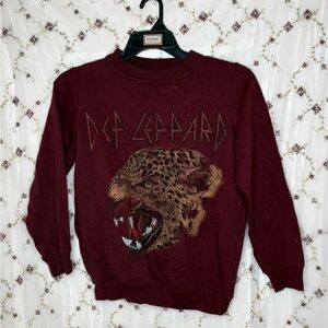Def Leppard Burgundy Crewneck Sweater